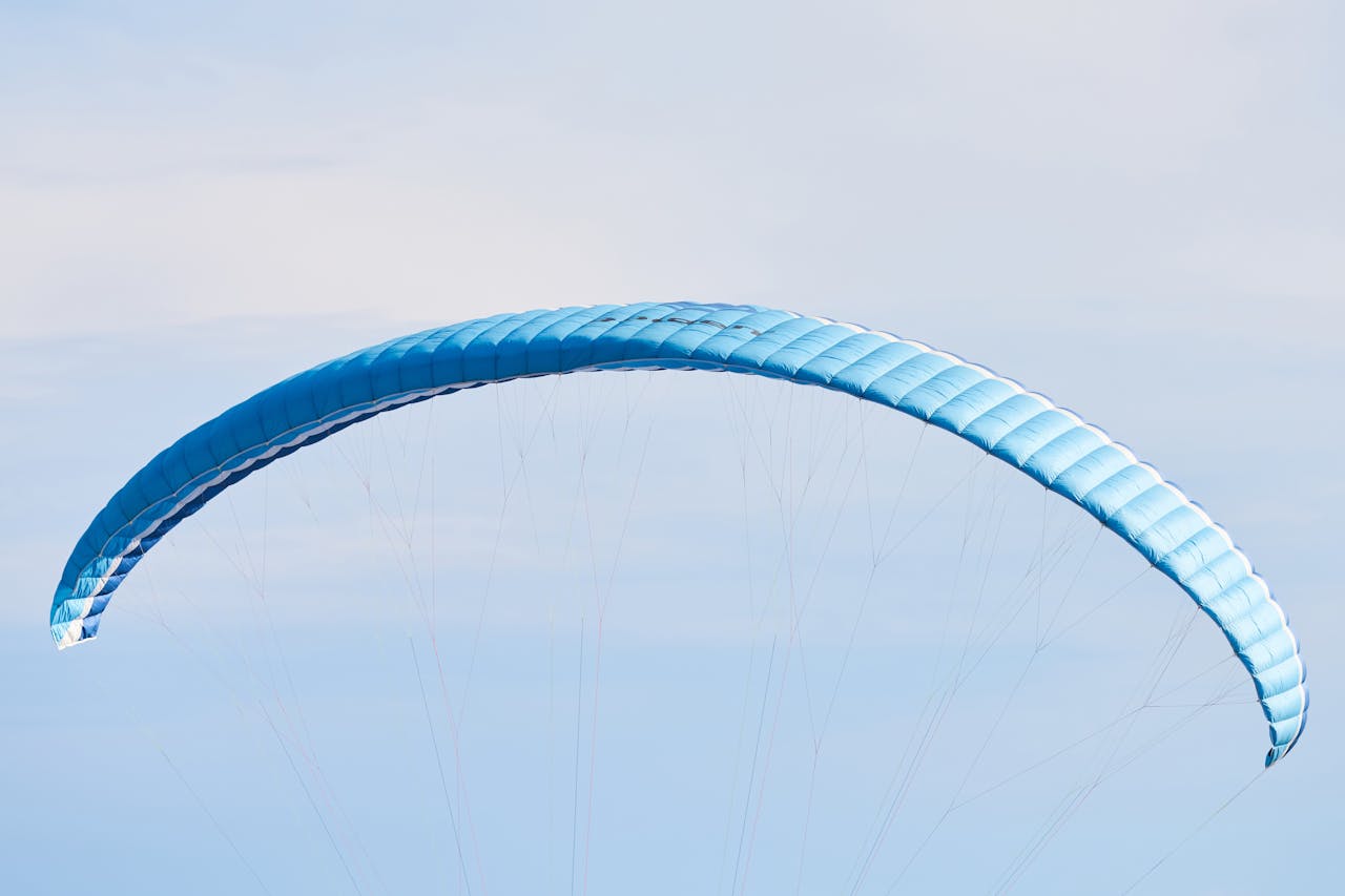 Blue Gliding Parachute